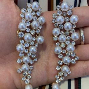 Pearl and Diamond Angel Wing Earrings